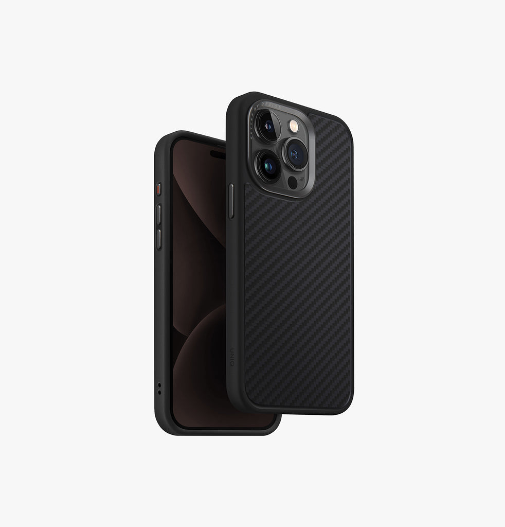 Uniq Keva For iPhone 15 Pro Max MagSafe Cover Carbon | Black Uniq Keva For iPhone 15 Pro Max MagSafe Cover Carbon | Black
